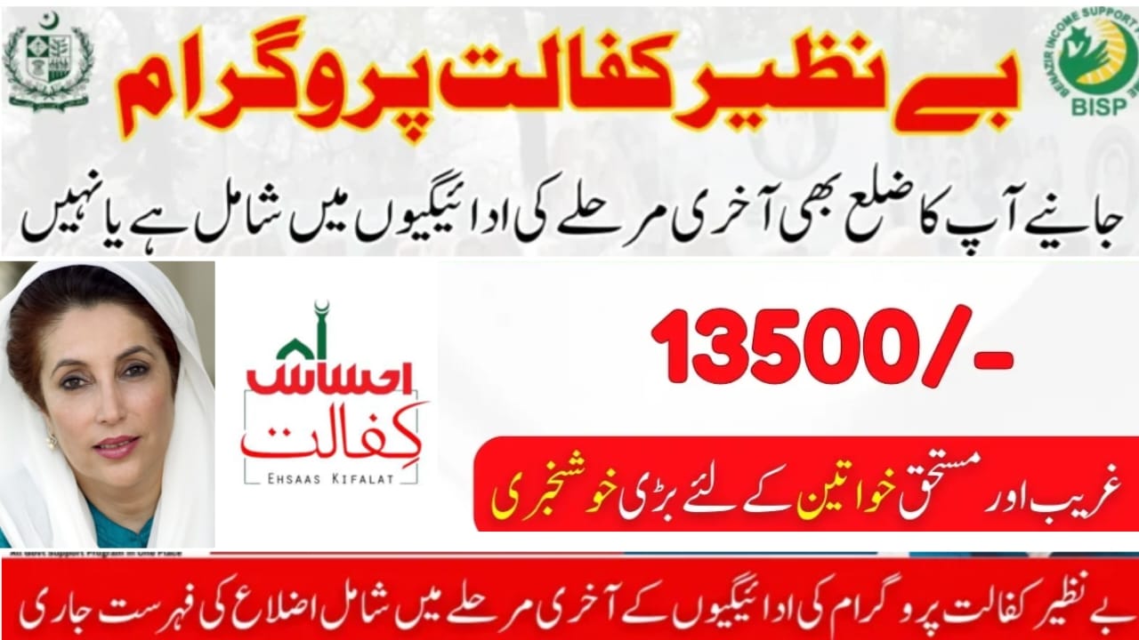 Final Phase of Benazir Kafaalat Program: Districts Covered in Latest Payments
