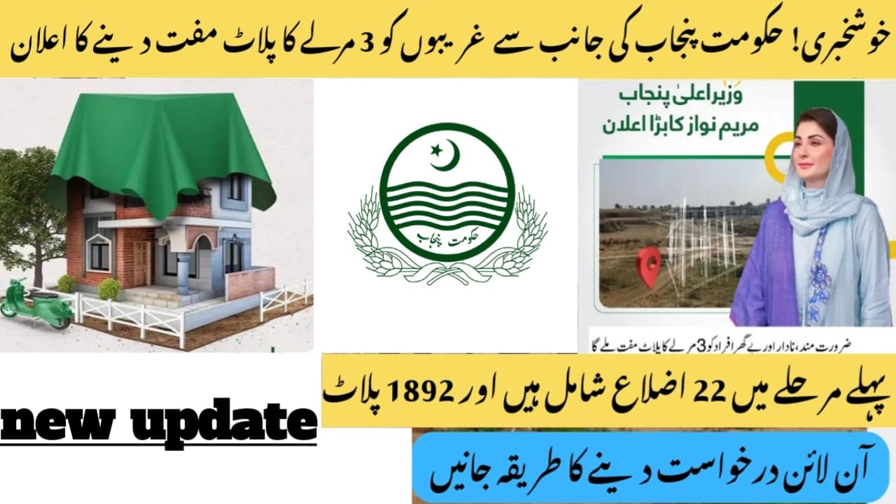 Punjab Free 3 Marla Plot Scheme 2025 for Low-Income Families online apply